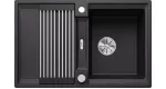 BLANCO ADIRA 45 S Silgranit czarny odwracalny, korek auto., InFino, mata stalowa składana