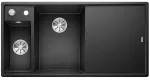 BLANCO AXIA III 6 S Silgranit antracyt lewa, korek auto., InFino, deska szkło białe, odsączarka stalowa