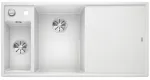 BLANCO AXIA III 6 S Silgranit biały lewa, korek auto., InFino, deska jesionowa, odsączarka stalowa