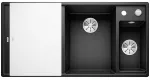 BLANCO AXIA III 6 S Silgranit czarny prawa, korek auto., InFino, deska szkło białe, odsączarka stalowa