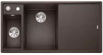BLANCO AXIA III 6 S Silgranit kawowy lewa, korek auto., InFino, deska szkło białe, odsączarka stalowa
