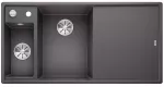BLANCO AXIA III 6 S Silgranit szarość skały lewa, korek auto., InFino, deska szkło białe, odsączarka stalowa