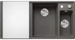 BLANCO AXIA III 6 S Silgranit wulkaniczny szary prawa, korek auto., InFino, deska szkło białe, odsączarka stalowa