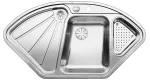 BLANCO DELTA-IF stal polerowana narożny, korek auto., InFino, odsączarka stalowa