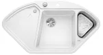 BLANCO DELTA II Silgranit biały narożny, korek auto., InFino, odsączarka stalowa