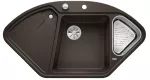 BLANCO DELTA II Silgranit kawowy narożny, korek auto., InFino, odsączarka stalowa