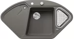 BLANCO DELTA II Silgranit wulkaniczny szary narożny, korek auto., InFino, odsączarka stalowa