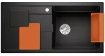 BLANCO SITY XL 6 S Silgranit czarny prawa, InFino, z akcesoriami orange