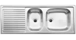 BLANCO TOP EZS 11x4 stal matowa odwracalny, bez przelewu (1 1/2)