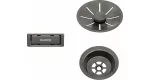 BLANCO Zestaw elementów stalowych w kolorze satin dark steel, do armatury przelewowo-odpływowej InFino, do jednej komory