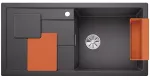 BLANCO SITY XL 6 S Silgranit szarość skały prawa, InFino, z akcesoriami orange
