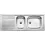 BLANCO TOP EZS 11x4 stal matowa odwracalny, bez przelewu (1 1/2)