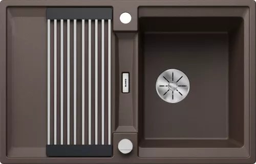 BLANCO ADIRA 45 S-F Silgranit kawowy odwracalny, korek auto., InFino, mata stalowa składana