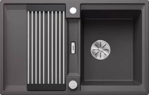 BLANCO ADIRA 45 S-F Silgranit szarość skały odwracalny, korek auto., InFino, mata stalowa składana