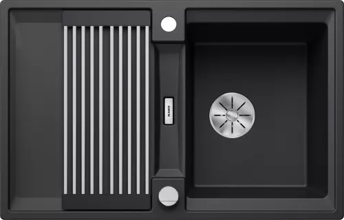 BLANCO ADIRA 45 S Silgranit czarny odwracalny, korek auto., InFino, mata stalowa składana