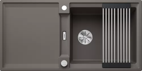 BLANCO ADIRA XL 6 S-F Silgranit wulkaniczny szary odwracalny, korek auto., InFino, mata stalowa składana