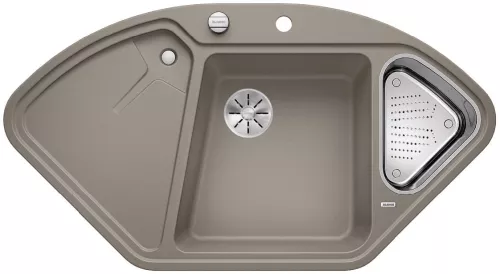 BLANCO DELTA II Silgranit tartufo narożny, korek auto., InFino, odsączarka stalowa