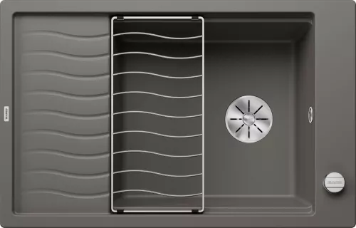 Zlewozmywak ELON XL 6 S Silgranit wulkaniczny szary odwracalny, korek auto., InFino, kratka ociekowa