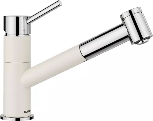 BLANCO KANO-S Vario Silgranit-Look delikatny biały/chrom