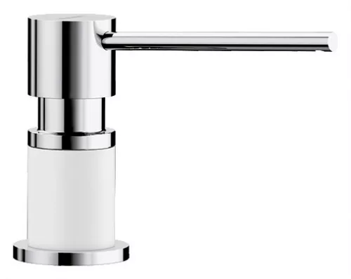 BLANCO LATO - dozownik Silgranit-Look biały/chrom