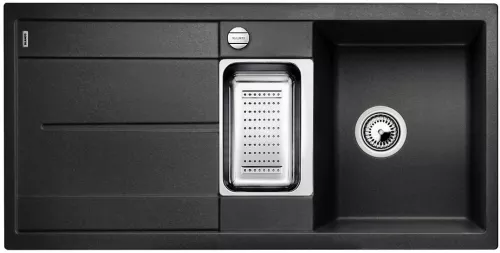 BLANCO METRA 6 S-F Silgranit antracyt odwracalny, korek auto., odsączarka stalowa