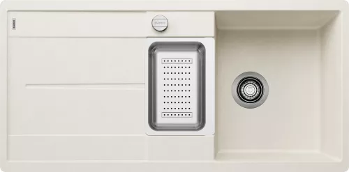 BLANCO METRA 6 S-F Silgranit delikatny biały odwracalny, korek auto., odsączarka stalowa