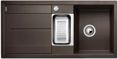 BLANCO METRA 6 S-F Silgranit kawowy odwracalny, korek auto., odsączarka stalowa