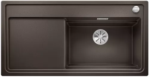 BLANCO ZENAR XL 6 S SteamerPlus Silgranit kawowy prawa, korek auto., InFino, deska jesionowa, GN1/2, GN1/3