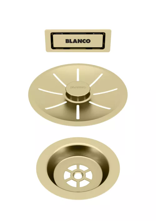 BLANCO Zestaw elementów stalowych w kolorze satin gold, do armatury przelewowo-odpływowej InFino, do jednej komory