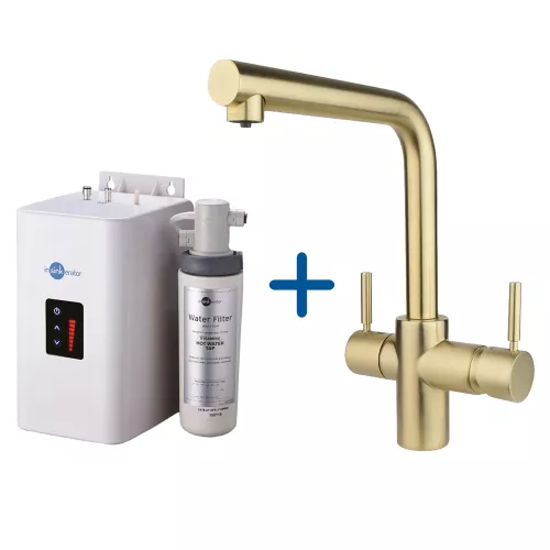 InSinkErator Zestaw HOT Bateria H3W1 szczotkowane złoto + zbiornik i filtr