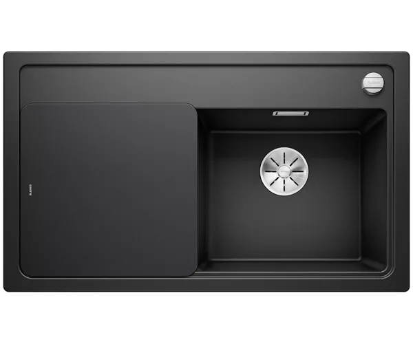 BLANCO ZENAR 45 S Silgranit PuraDur Czarny prawa, korek auto., InFino
